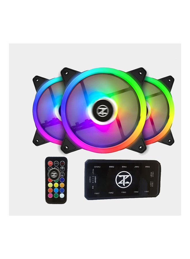 Techno Zone Argb Fan Kit With Controller Box Up To 10 Fans + Remote Control Multicolour  - Image 1