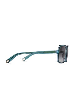 JJ Tints Full Rim UV Protected Square Stylish Sunglasses S14449 - Lens Size: 55mm - Green - v1652786428/N53325532A_3