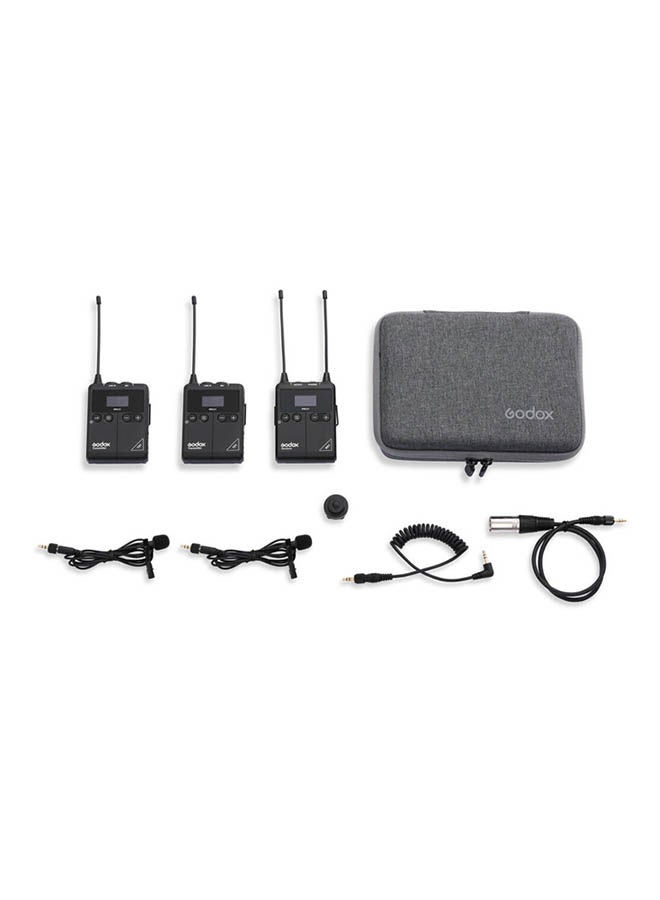 Godox - Wmics1 Kit 2 Two-Person Camera-Mount Wireless Omni Lavalier Microphone System For Mirrorless/Dslr Cameras (514 To 596 Mhz) Black - Image 1