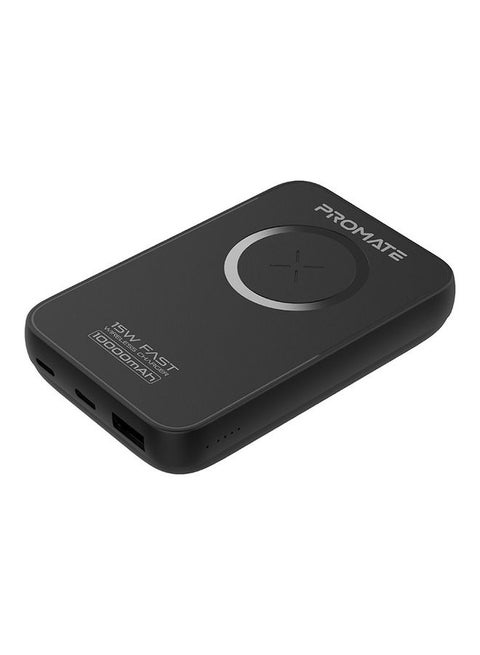 15W Wireless 10000mAh Power Bank, 20W USB-C PD, 22.5W QC 3.0, USB-C/Lightning Input, PowerMag-10+ Black
