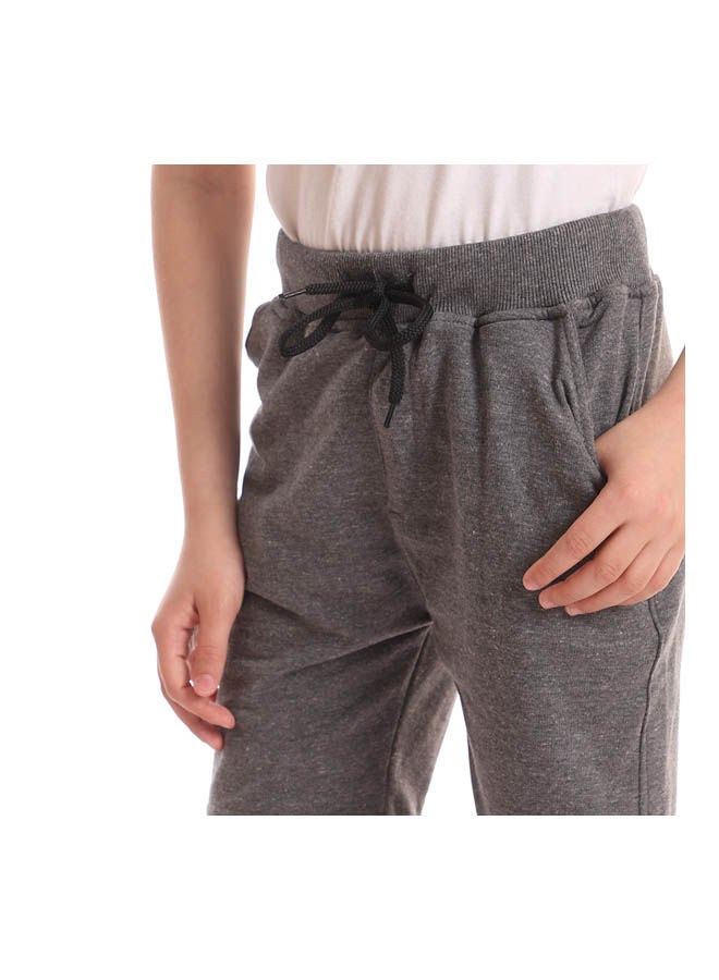 Andora Casual Plain Basic Mid-Rise Shorts Charcol  - Image 4