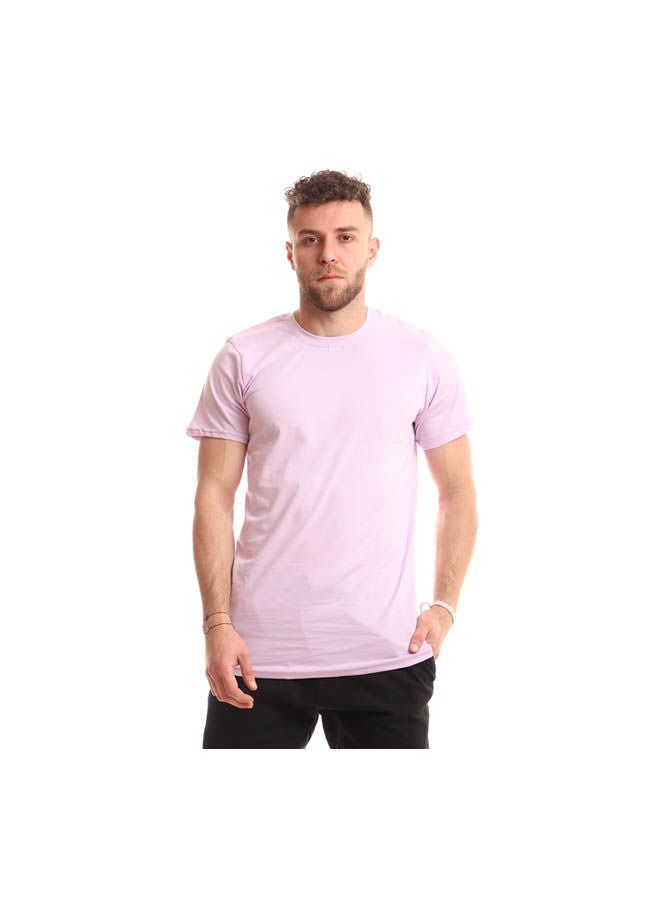 Andora Casual Plain Basic Round Neck T-Shirt Mouve - Image 1