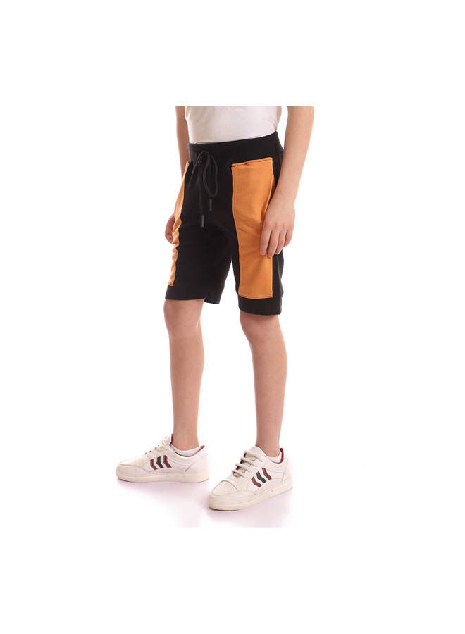 Andora Casual Stripes Mid-Rise Shorts Black - Image 2