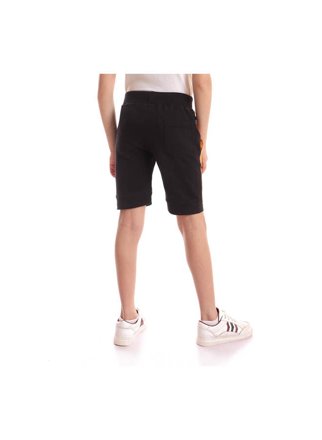 Andora Casual Stripes Mid-Rise Shorts Black - Image 3