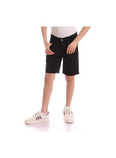 Andora Casual Plain Basic Mid-Rise Shorts Black  - Image 1