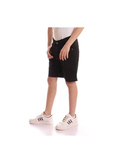 Andora Casual Plain Basic Mid-Rise Shorts Black  - Image 2