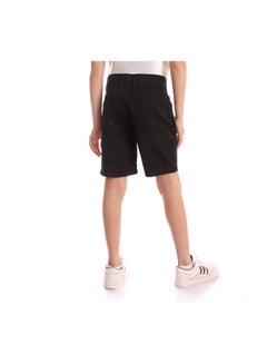 Andora Casual Plain Basic Mid-Rise Shorts Black  - Image 3