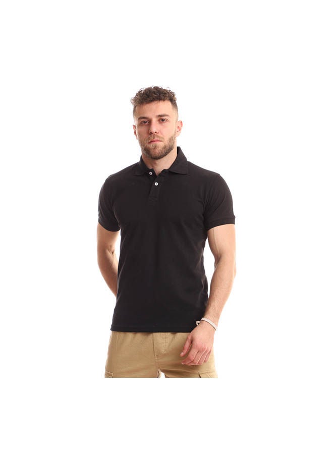 Andora Casual Plain Basic Polo Neck Black  - Image 1