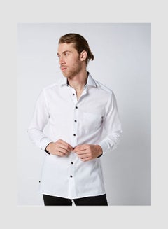 Plain Basic Collared Neck Shirt White - v1652802109/N53300089V_1