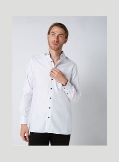 Olymp Plain Basic Collared Neck Shirt White  - Image 1