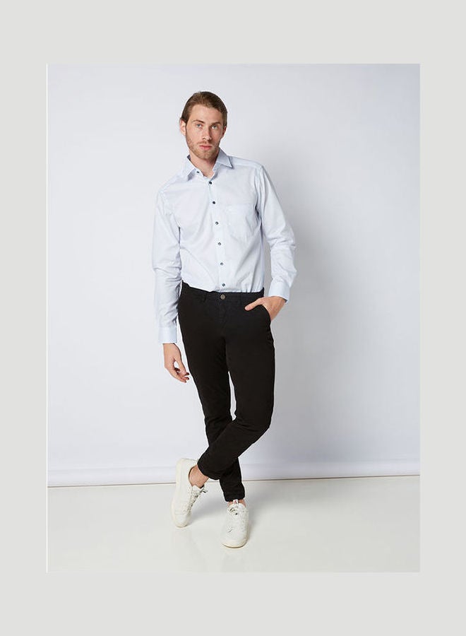 Plain Basic Collared Neck Shirt Blue - v1652802110/N53300118V_2