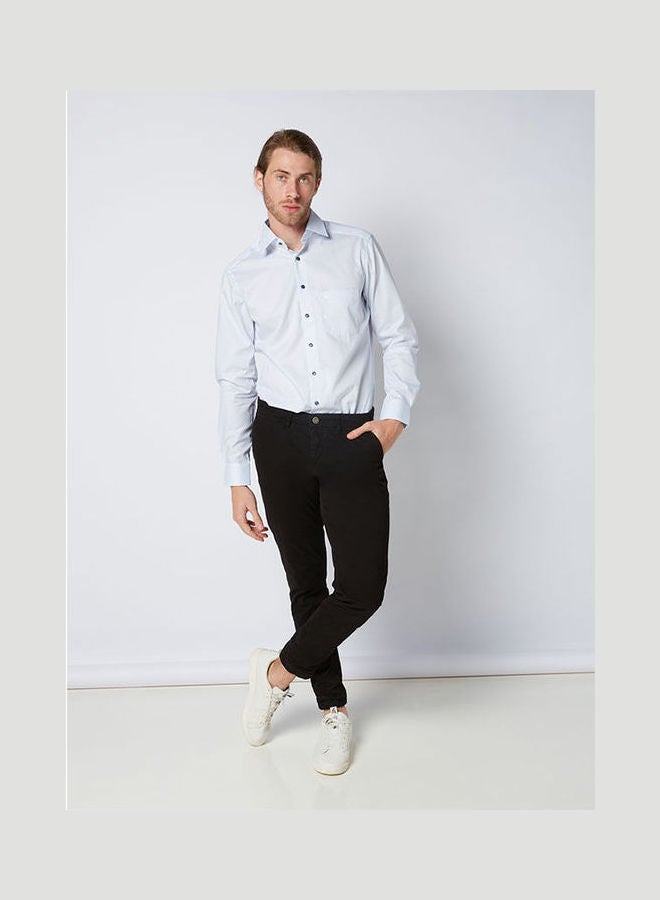 Olymp - Plain Basic Collared Neck Shirt Blue - Image 1