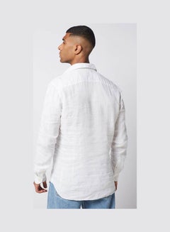 Olymp Casual Plain Basic Long Sleeve Shirt White  - Image 2