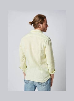 Olymp Casual Plain Basic Long Sleeve Shirt Yellow Lemon  - Image 2
