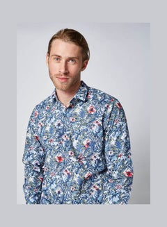 Olymp Casual Floral Long Sleeve Shirt Blue  - Image 4