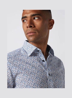 Olymp Casual Floral Long Sleeve Shirt Baby Blue  - Image 4