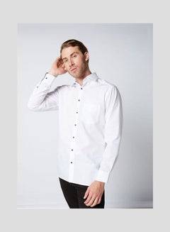 Olymp Casual Plain Basic Long Sleeve Shirt White  - Image 1