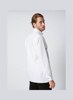 Olymp Casual Plain Basic Long Sleeve Shirt White  - Image 2