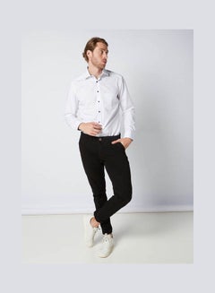 Olymp Casual Plain Basic Long Sleeve Shirt White  - Image 3