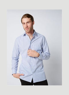 Olymp Casual Stripes Long Sleeve Shirt Blue-White  - Image 1