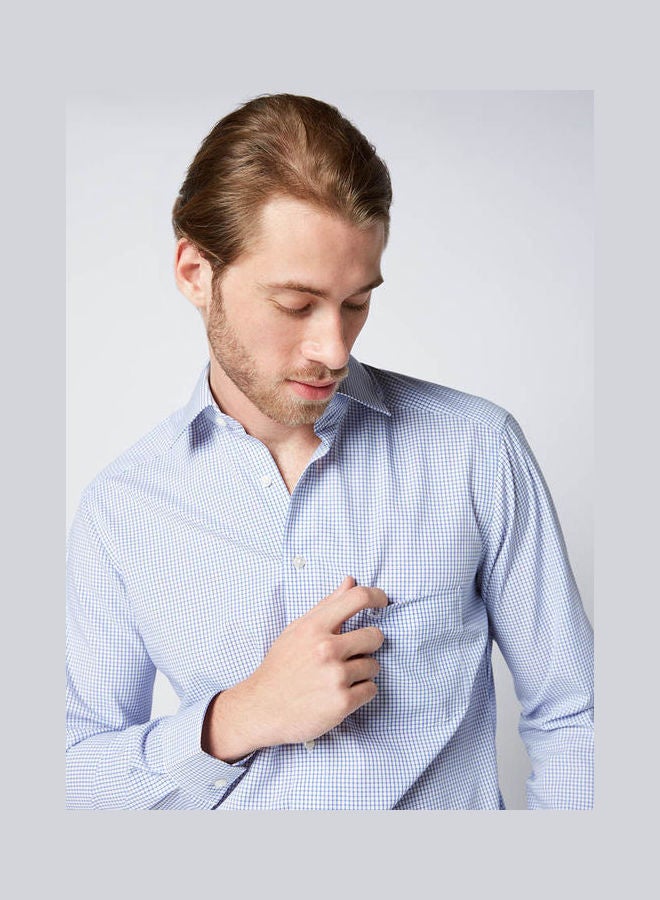 Olymp Casual Stripes Long Sleeve Shirt Blue-White  - Image 4