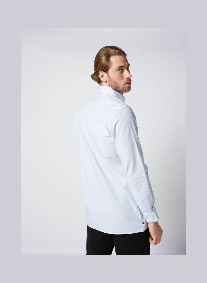 Olymp - Casual Stripes Long Sleeve Shirt Sky Blue - Image 1