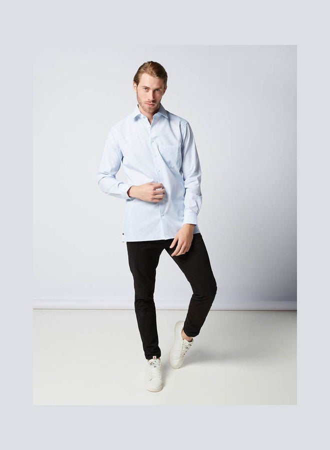 Olymp - Casual Stripes Long Sleeve Shirt Sky Blue - Image 1
