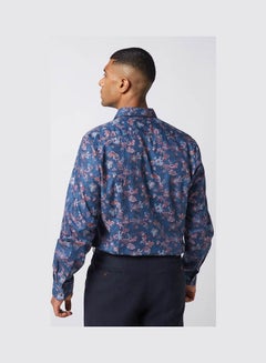Olymp Casual Floral Long Sleeve Shirt Dark Blue  - Image 2