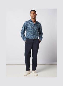 Olymp Casual Floral Long Sleeve Shirt Dark Blue  - Image 3
