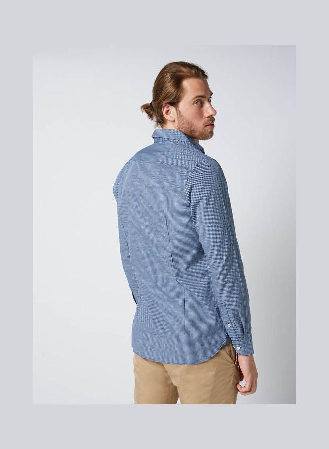 Olymp - Casual Checkered Long Sleeve Shirt Blue - Image 1