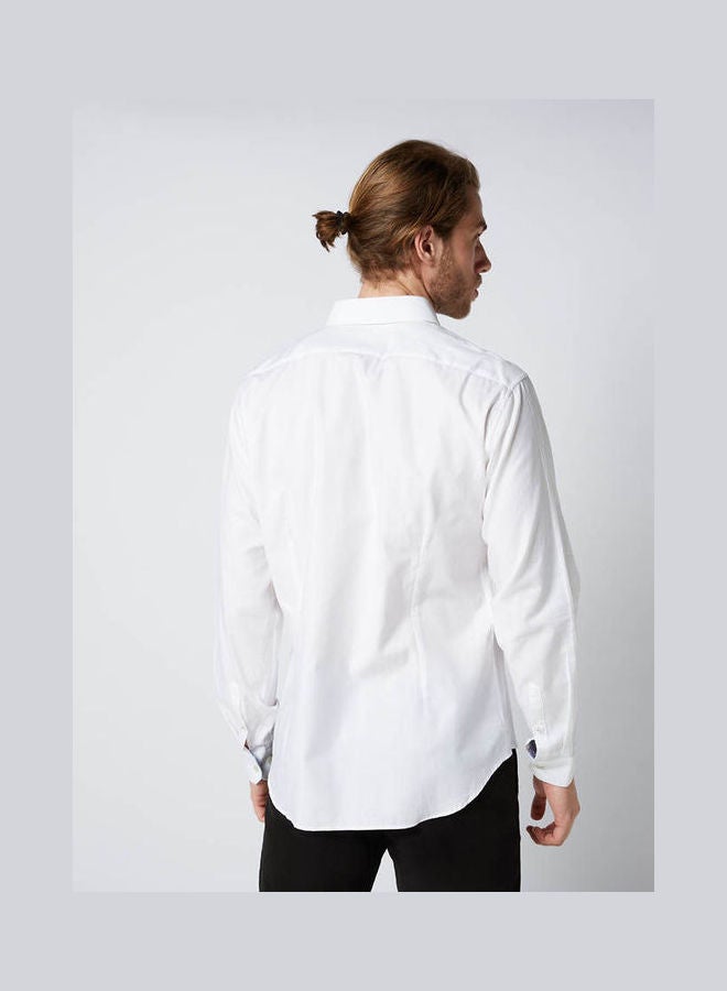 جاك بريت Casual Plain Basic Long Sleeve Shirt White  - Image 2