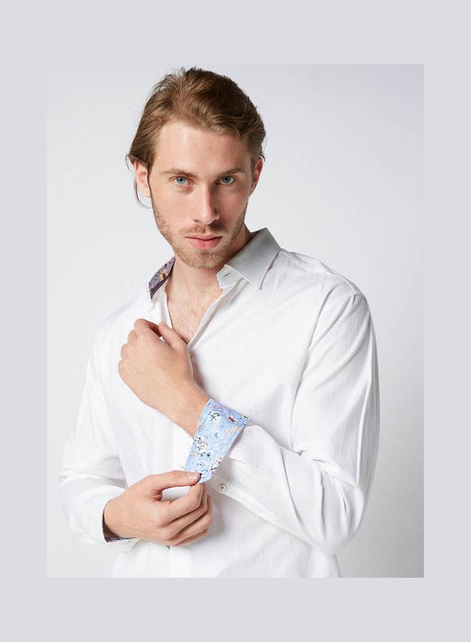 جاك بريت Casual Plain Basic Long Sleeve Shirt White  - Image 4