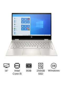 Pavilion 14-DW1010WM X 360 Convertible  (Upgraded Version) Laptop With 14 Inch Full HD Display, 11th Gen Core i5-1135G7 Processor/8GB RAM/256GB SSD/Intel Iris XE Graphics/ English English Silver