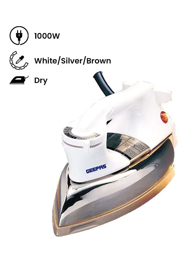 GEEPAS Dry Iron 1000.0 W GDI2750 White/Silver/Brown  - Image 1