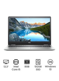 Inspiron 13 7306 2-In-1 Convertible Laptop With 13.3-Inch Touch Screen Display, Core i5 Processor/8GB RAM/512GB+32GB SSD/Windows 10/Intel Iris Xe Graphics Card English/Arabic Silver