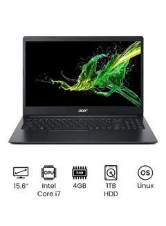 Aspire 3 A315-57G-75LC Laptop With 15.6-Inch Display, Core i7 Processor/4GB RAM/1TB HDD/2GB NVIDIA GeForce MX330 Graphic Card English Charcoal Black