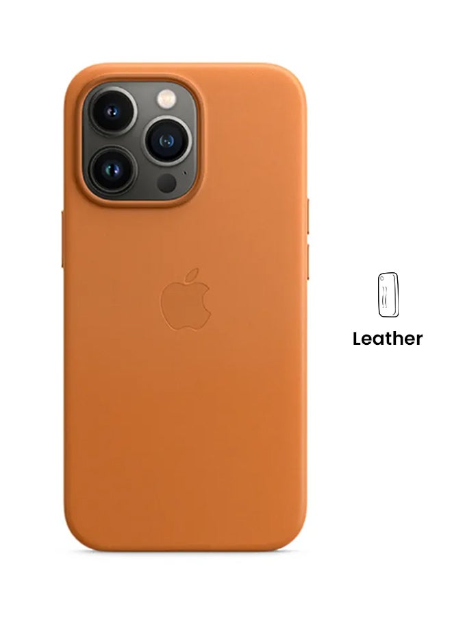 Apple iPhone 13 Pro Leather Case with MagSafe Golden Brown - Image 1