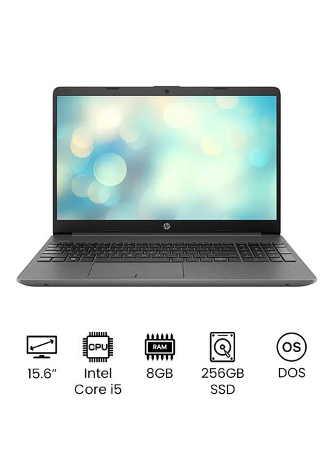 15-dw3028nx Laptop With15.6 inch HD (1366x768) Display/Intel Core i5-1135G7/8GB RAM DDR4/256GB SSD/2 GB NVIDIA GeForce MX350 Graphics/DOS(Without windows)/ English/Arabic Grey