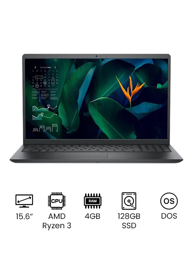 DELL Vostro 3515 Laptop With 15.6-Inch HD Display, AMD Ryzen3 3250U Processor/4GB RAM/128GB SSD/DOS(Without Windows)/AMD Radeon Integrated Graphic Card English/Arabic Carbon Black  - Image 1