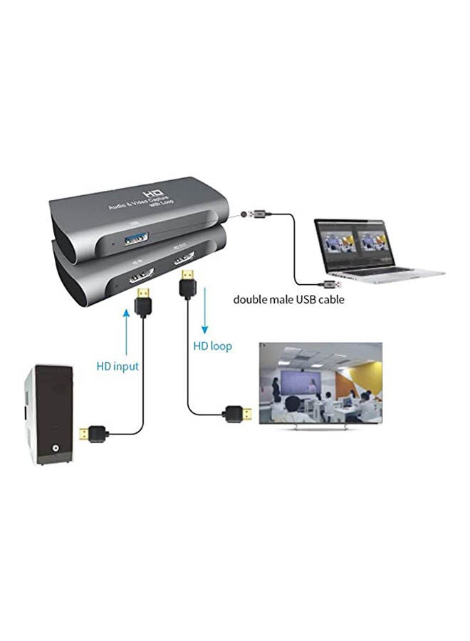 ماركة غير محددة - Live Broadcast Portable Hd Video Capture Card With Loop Highend Z27A Grey - Image 1