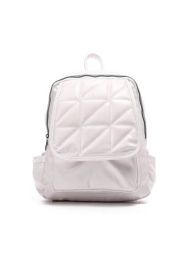 ICE CLUB - Elegant Leather Backpack White - Image 1