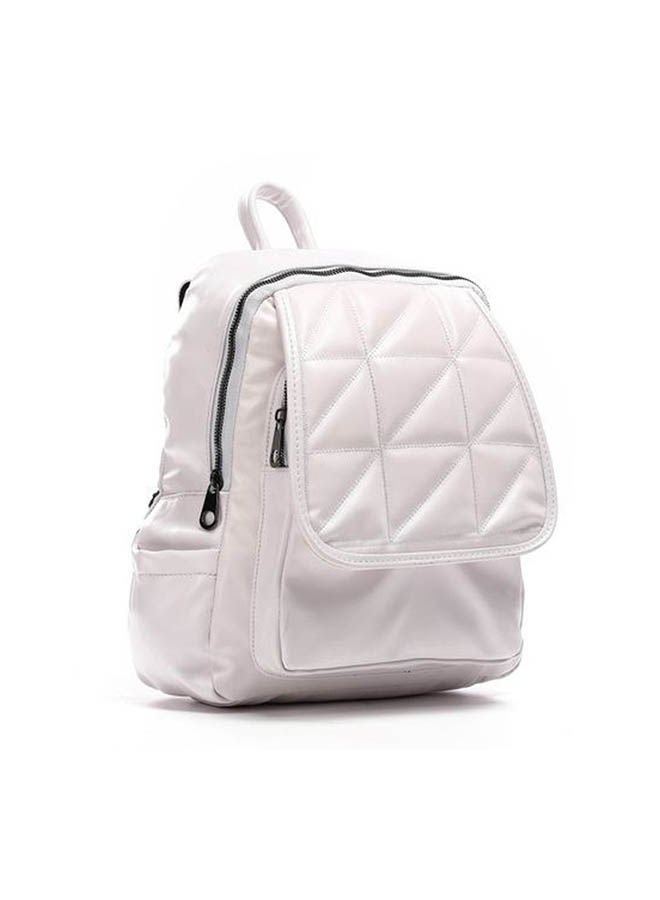ICE CLUB - Elegant Leather Backpack White - Image 1