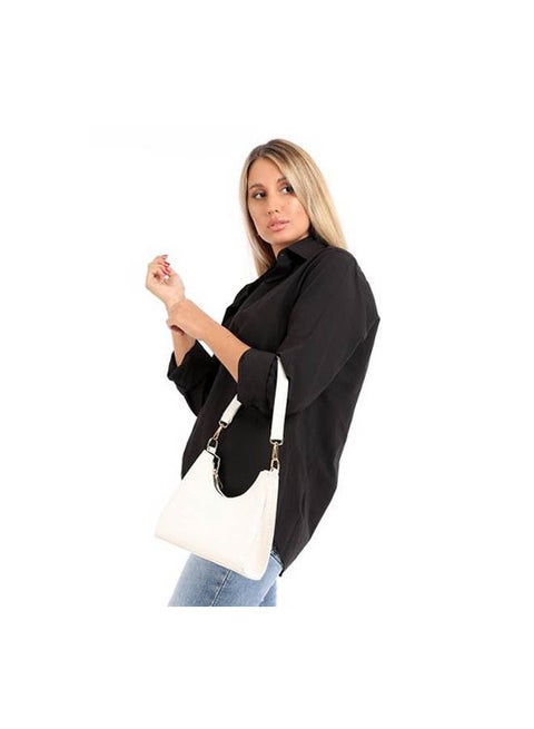 Fashionable Leather Shoulder Bag White