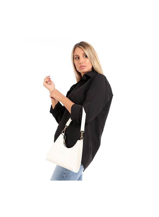 ICE CLUB - Fashionable Leather Shoulder Bag White - Image 1