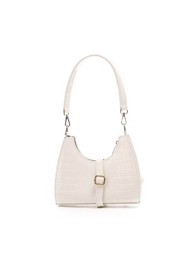ICE CLUB - Fashionable Leather Shoulder Bag White - Image 1