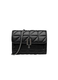 Stitched Cross-Body Bag With Metal Handle Black