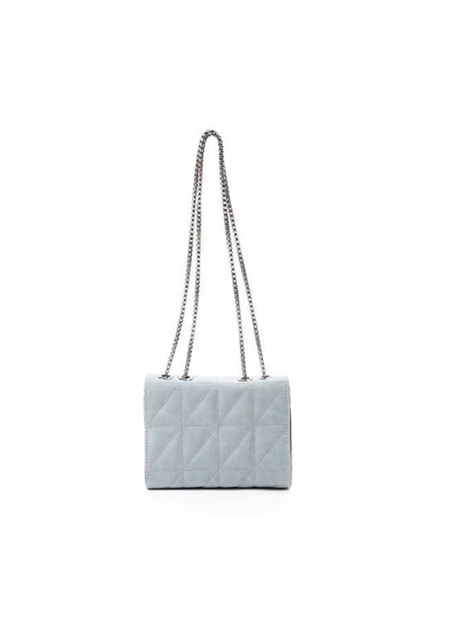 ICE CLUB - Stitched Cross-Body Bag With Metal Handle Blue - Image 1