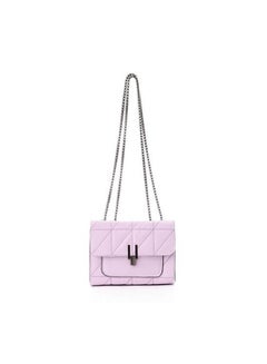 Stitched Cross-Body Bag With Metal Handle Purple
