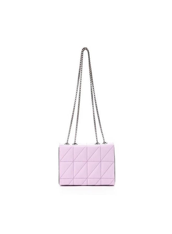 ICE CLUB - Stitched Cross-Body Bag With Metal Handle Purple - Image 1