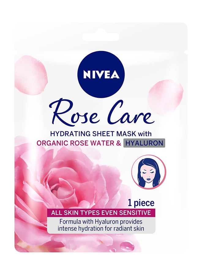 Nivea Rose Care Hydrating Face Sheet Mask For All Skin Types 2.96grams  - Image 1